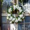 Melrose Hydrangea and Sedum Artificial Spring Floral Wreath - 32" - White and Green